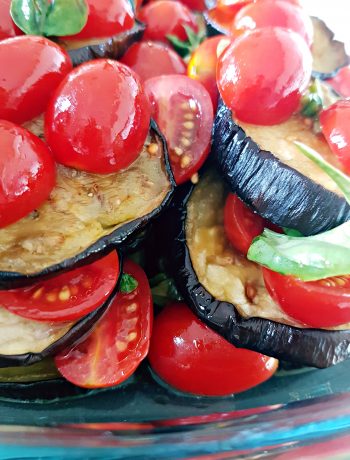 Lasagna di sole verdure: Melanzane e pomodorini freschi