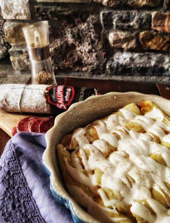 Crespelle farcite con mousse di salame campagnolo e Fontina